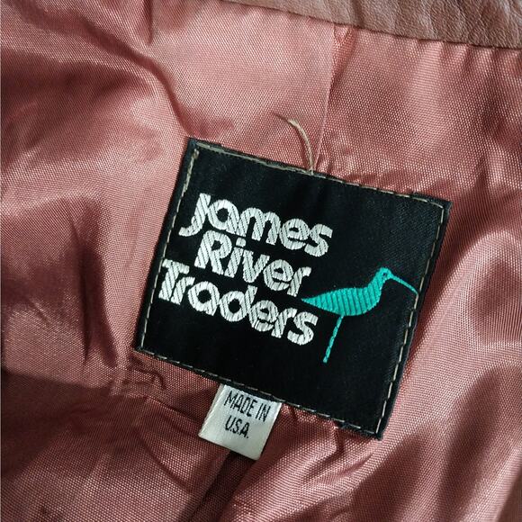 JAMES RIVER TRADERS! PECAN BROWN GENUINE LEATHER FULL LENGTH COAT, JACKET! SZ 12 - Picture 10 of 12